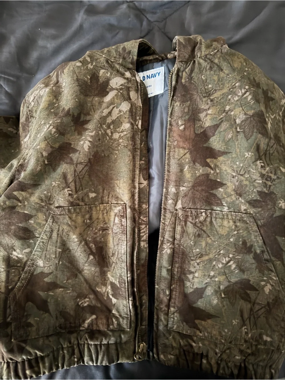 Old Navy Camo Leaf-Print Bomber Jacket - Brown, Olive